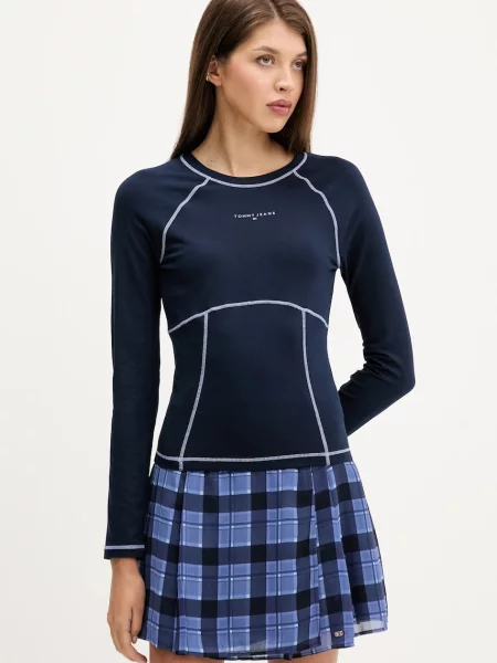 Блуза с дълги ръкави Tommy Jeans тъмносиньо