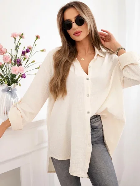 Cămașă Kesi Włoski din muselină bej