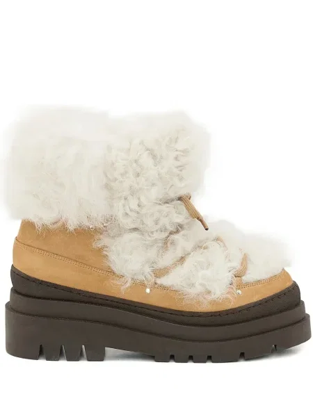 Botine Yves Salomon cu platformă alb