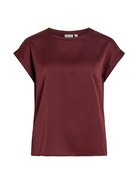 VILA Tricou VIEllette merlot roșu