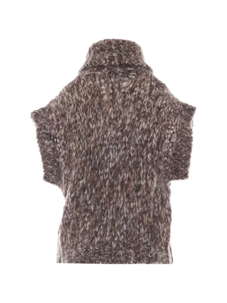 Vestă Brunello Cucinelli de mohair maro