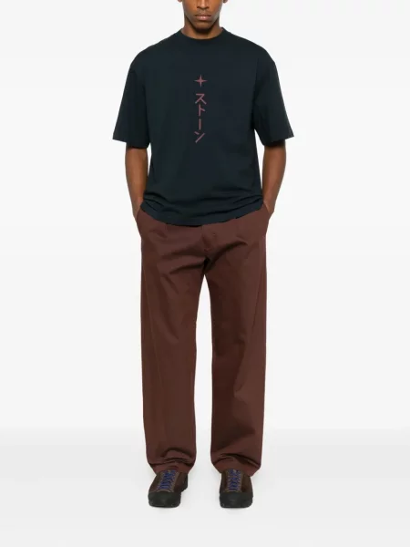Pantaloni Stone Island plisate cu strasuri maro