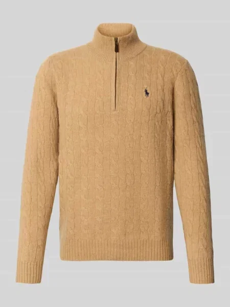 Kardigan Polo Ralph Lauren z kaszmiru z długim rękawem beżowy