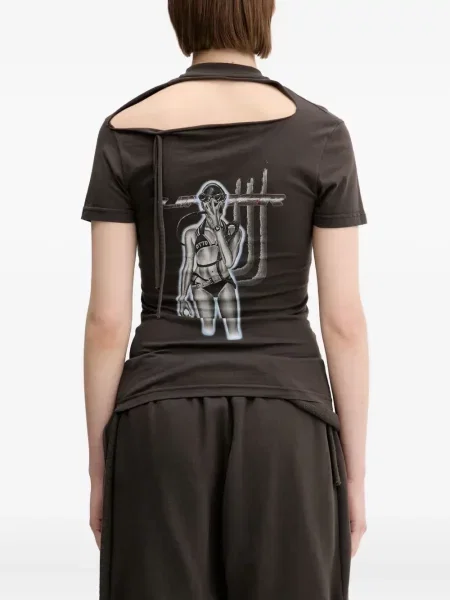 Koszulka Ottolinger z nadrukiem brązowa