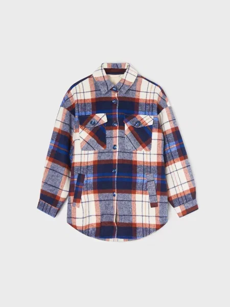 Куртка-сорочка у клітинку гіацинтовий