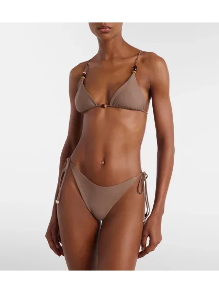 Top Jade Swim cu mărgele maro