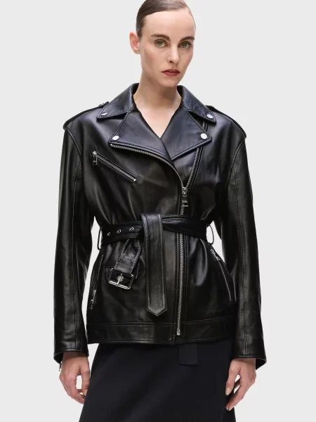 Шкіряна куртка Karl Lagerfeld чорна