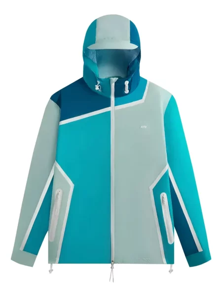 Geacă Kith cu glugă albastru