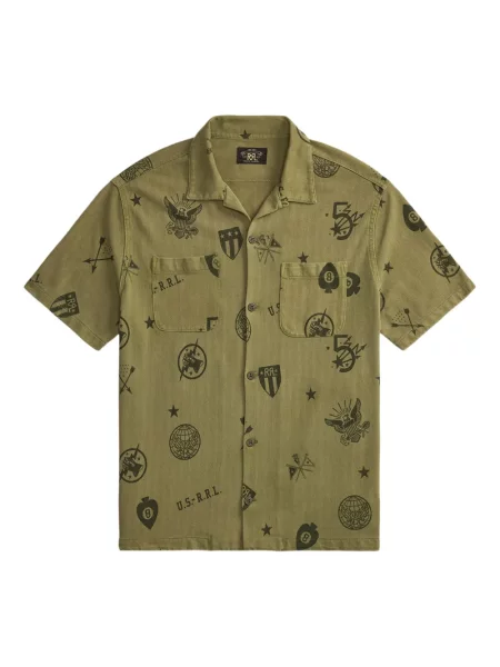 Grafic cămașă Ralph Lauren Rrl cu imagine scurtă verde