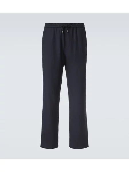 Pantaloni God's True Cashmere din cașmir albastru