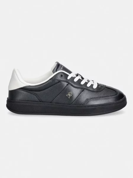 Tommy Hilfiger TH HERITAGE SHINY SNEAKER sneakers pentru femei din piele negru