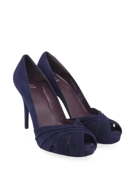 Pantofi cu toc Stuart Weitzman din piele de căprioară albastru