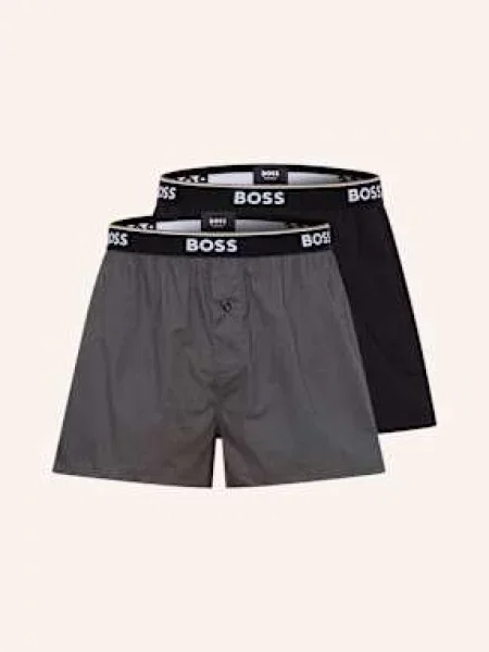 Boss Tkané Boxerky 2 Kusy V Balení černá/ khaki černé
