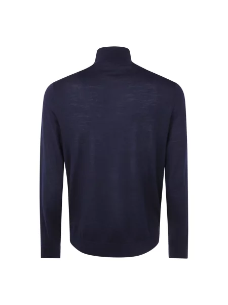Lniany sweter z golfem Paul Smith niebieski