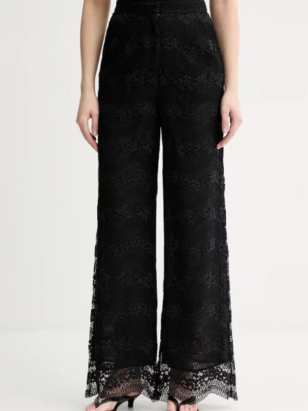 Twinset pantaloni palazzo pentru femei cu negru