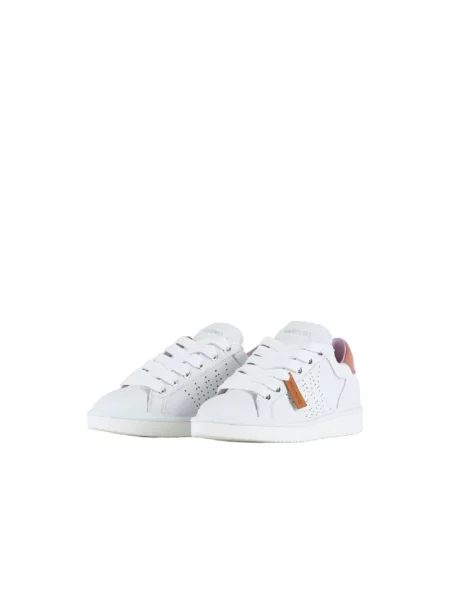 Sneakersy Panchic sznurowane skórzane białe