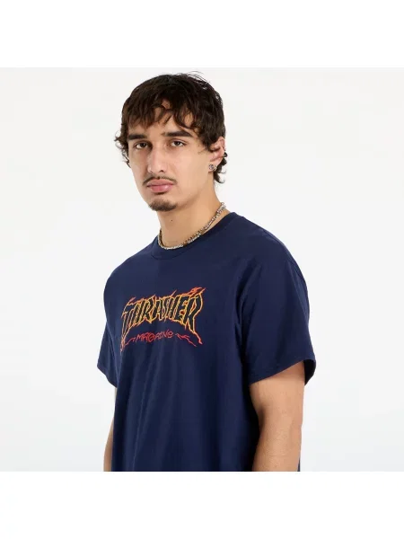 Póló Thrasher Cracked by Exteenager T-Shirt Navy XL sötétkék