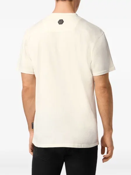 Tricou Philipp Plein cu imagine alb
