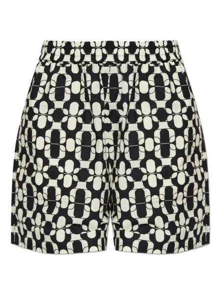 Pantaloni scurți Moncler cu imprimeu geometric alb
