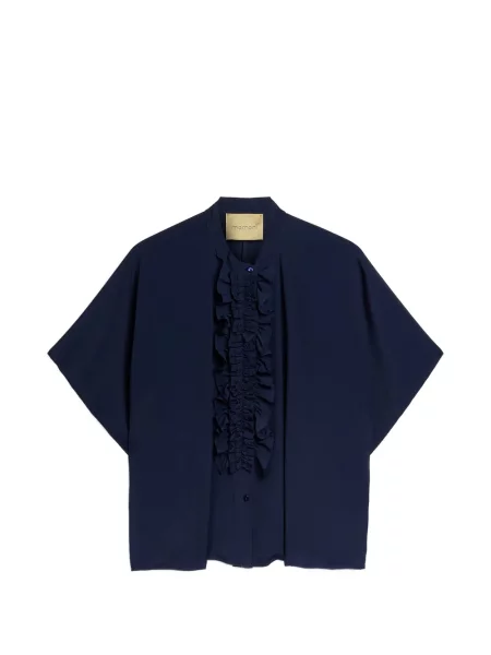 Bluzka Momoni z falbankami niebieska