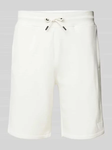 Szorty z elastycznym pasem i tunelem model ‘ALDWIN’ Guess Activewear białe