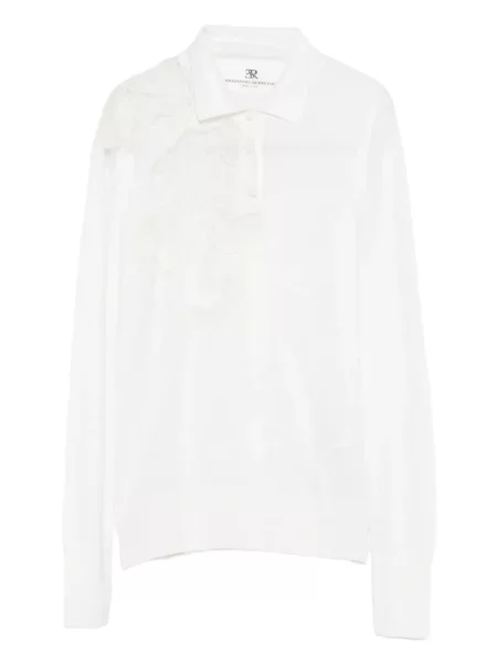 Polo Ermanno Scervino din dantelă alb