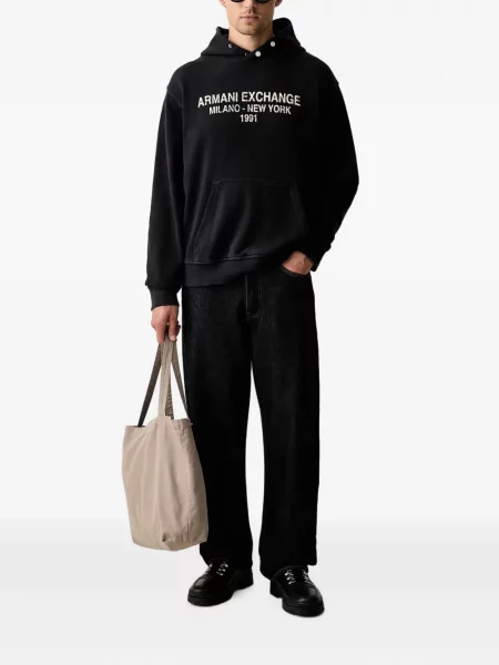 Hanorac cu glugă Armani Exchange cu imagine albastru