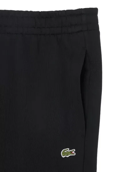 Pantaloni Lacoste alergare cu autograf negru