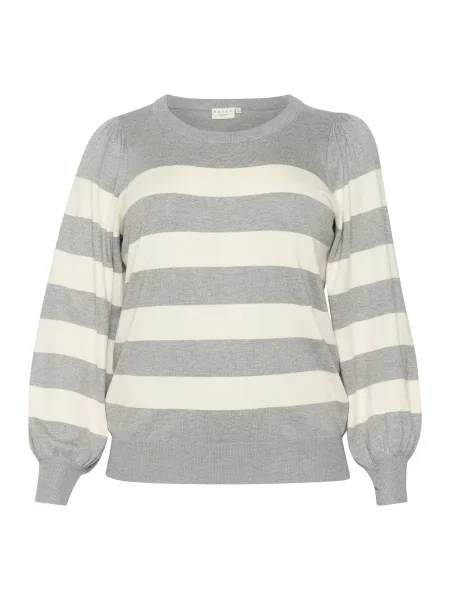 KAFFE CURVE Pulover Malia ecru/prljavo / siva bijela