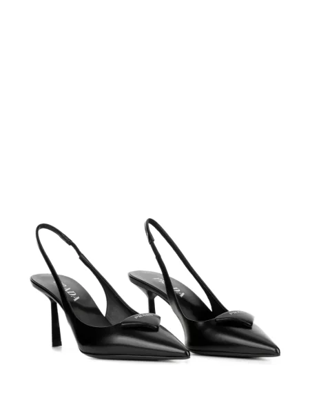 Pantofi cu toc Prada din piele slingback negru