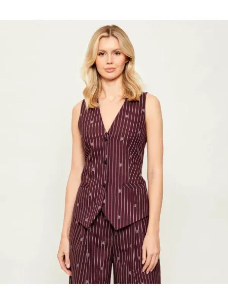 HUGO Vestă Autana | Slim Fit bordo