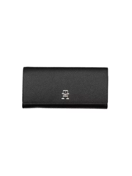 Lniany portfel Tommy Hilfiger czarny