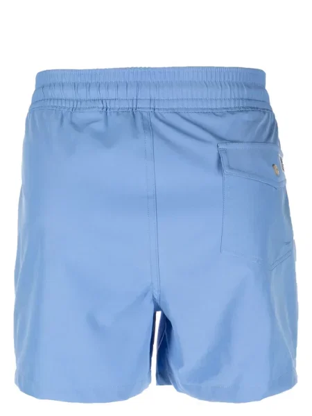 Haftowane jedwabne kąpielówki Polo Ralph Lauren garniturowe czarne