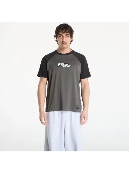 Ciclism tricou Horsefeathers din jerseu negru