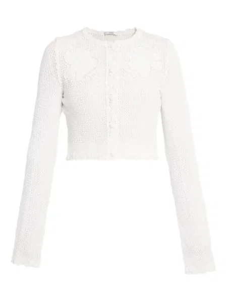 Cardigan Erdem cu mâneci lungi lung alb