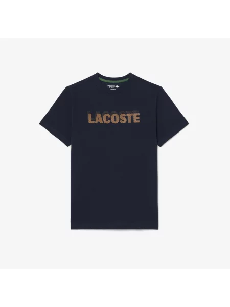 Lacoste Sportowy T-Shirt Ultra Dry Z Graficznym Nadrukiem niebieski