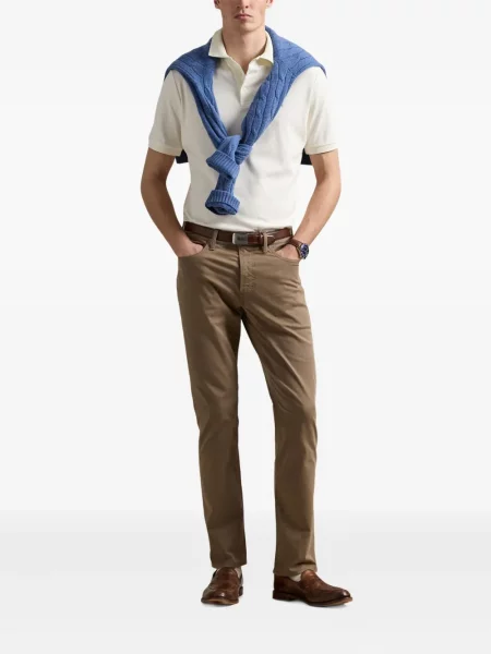 Briaunotas pusiau užtrauktukas zomšinės bokseriai Polo Ralph Lauren balta