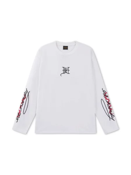 Ed Hardy Tričko Flying Twin Dragon červená / čierna biela