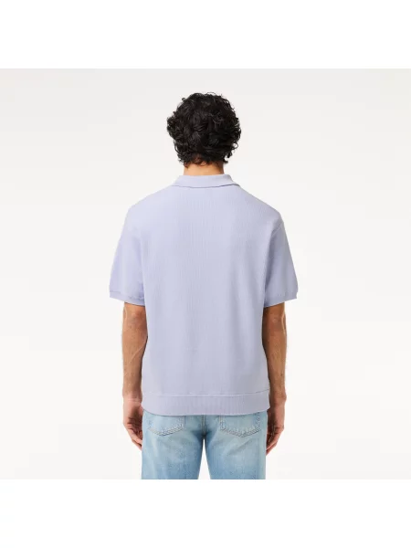 Lacoste Koszulka Polo Z Organicznej Bawełny Z Kołnierzykiem niebieska