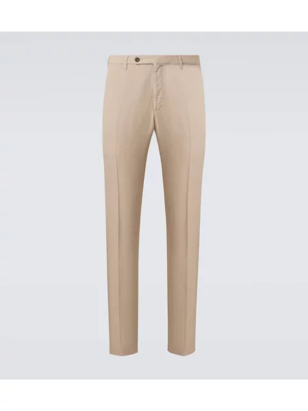 Laneni lanene hlače Incotex bež