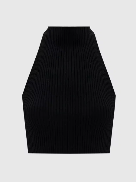 Укорочений топ з контрастною смужкою Ssheena чорний