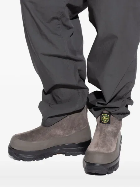 Cizme scurte Stone Island din piele de căprioară cu strasuri gri