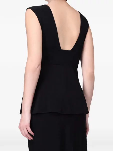 Top Max Mara cu decolteu în V negru