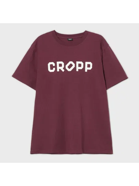 Cropp Футболка з написом темно-бордовий