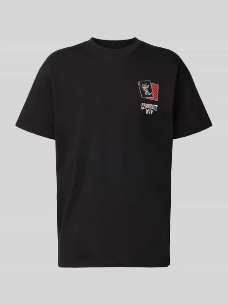 T-shirt o kroju regular fit z czystej bawełny model Playing Cards' Carhartt Work In Progress czarna