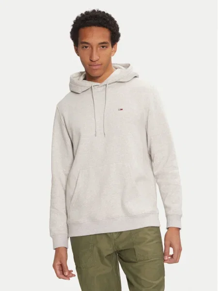 Mikina s kapucňou Tommy Jeans s kapucňou sivá