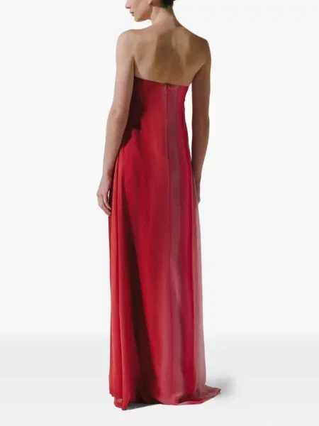 Rochie maxi Baobab din șifon fără bretele roșu