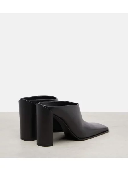 Papuci tip mules Alaïa din piele negru