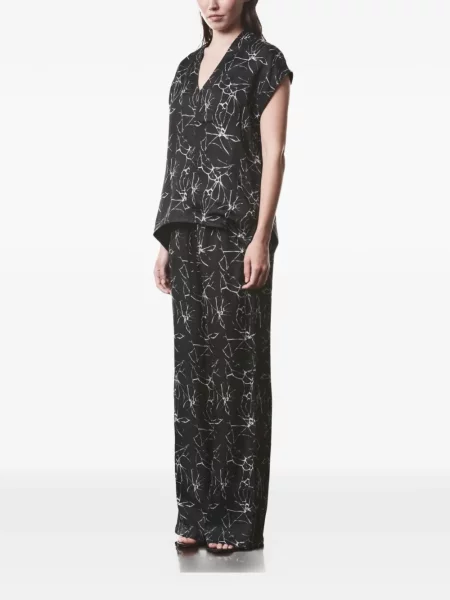 Pantaloni Thom Krom cu imagine negru