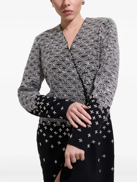 Rochie de seară Dina Melwani din crep negru